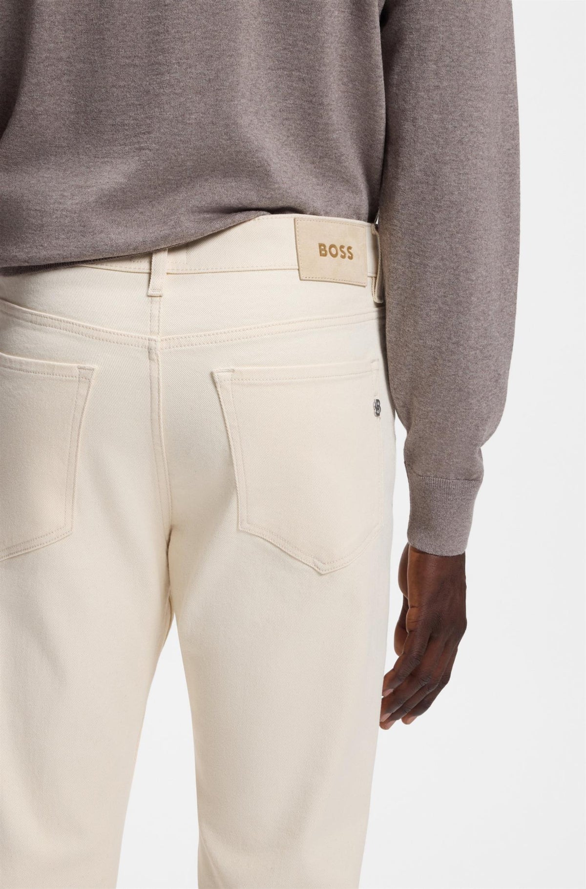 Ogden Straight Fit Jeans In Italian Ecru Denim