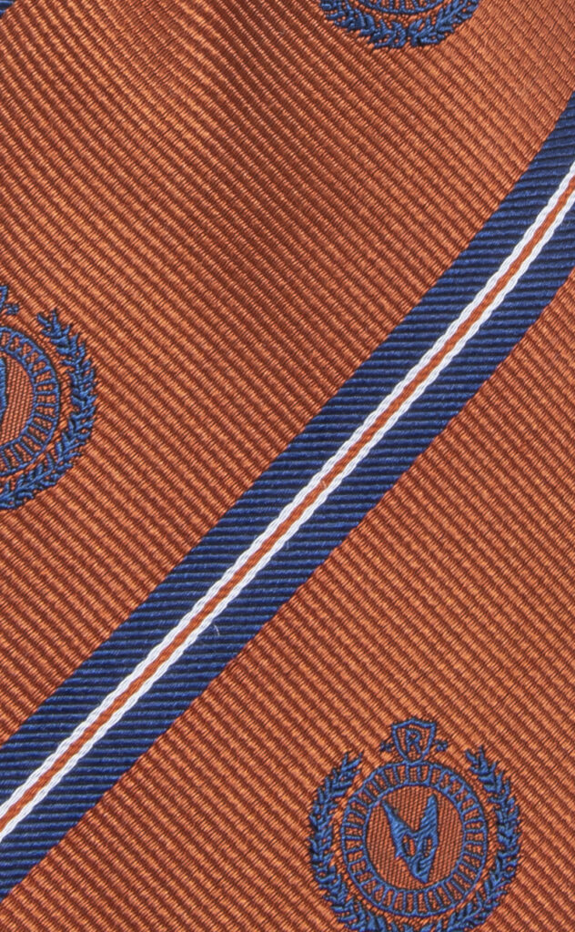 Reppstripe Crest Silk Tie Orange