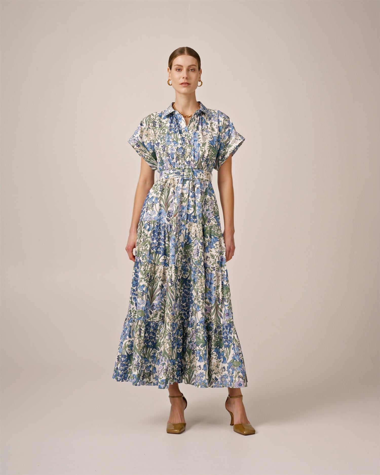Poplin Shirt Dress PF25 Delightful Garden