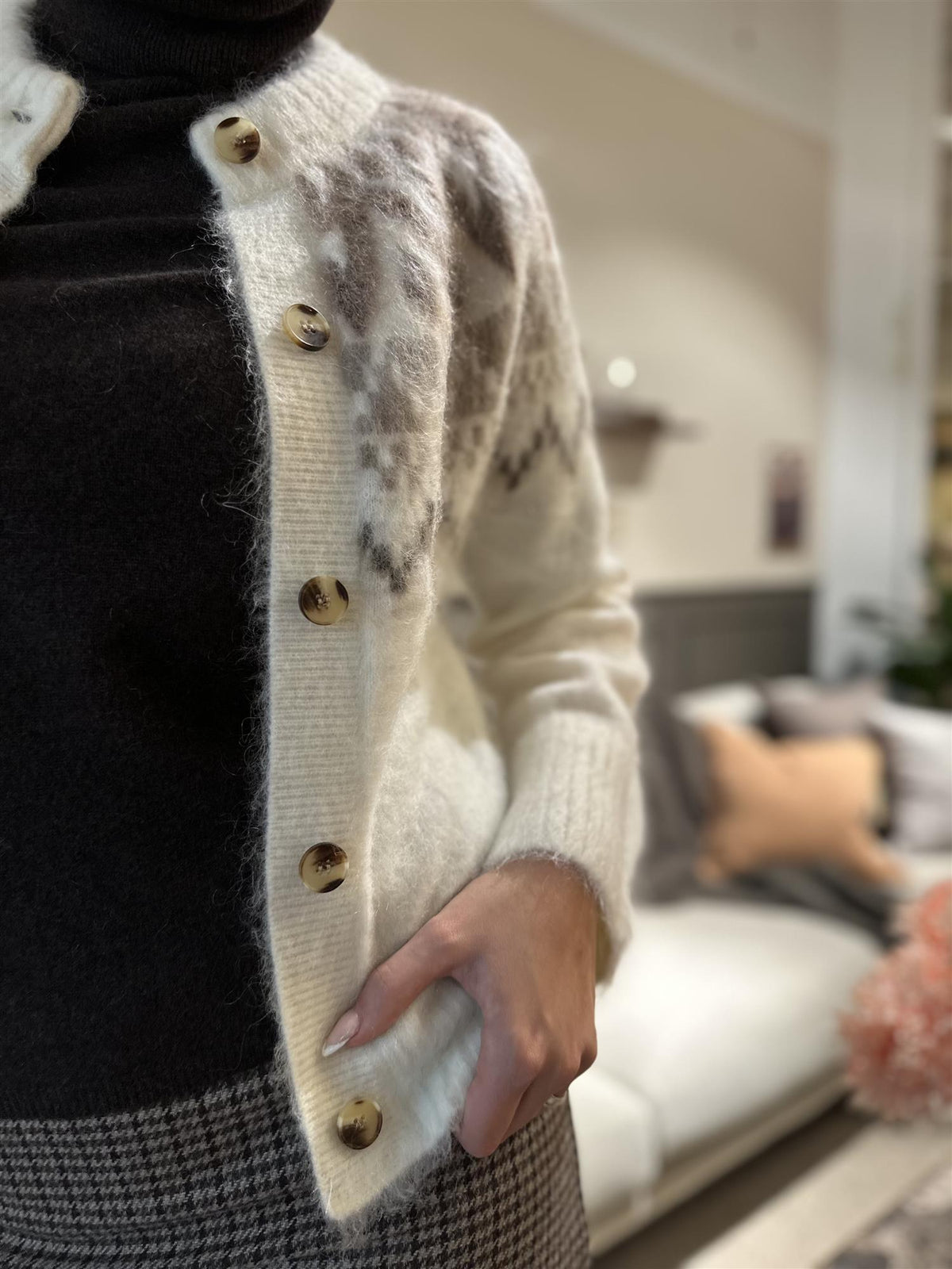 Ice Mohair Cardigan Offwhite