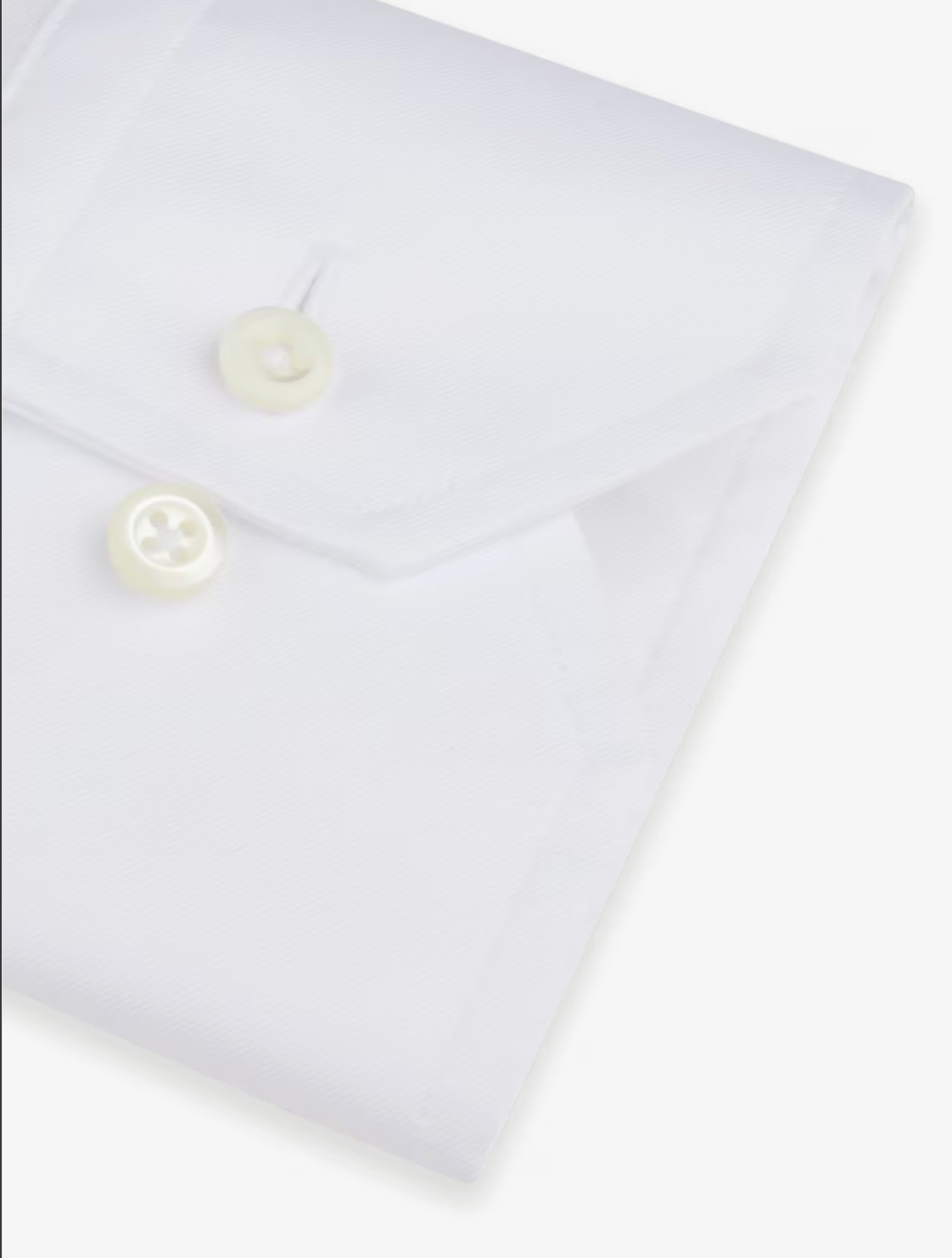 White Regular Twill Shirt, XL-Sleeves