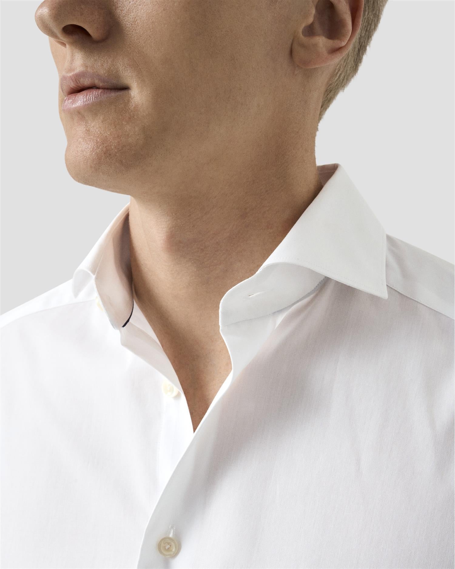 White End on End Breeze Poplin Shirt Slimfit