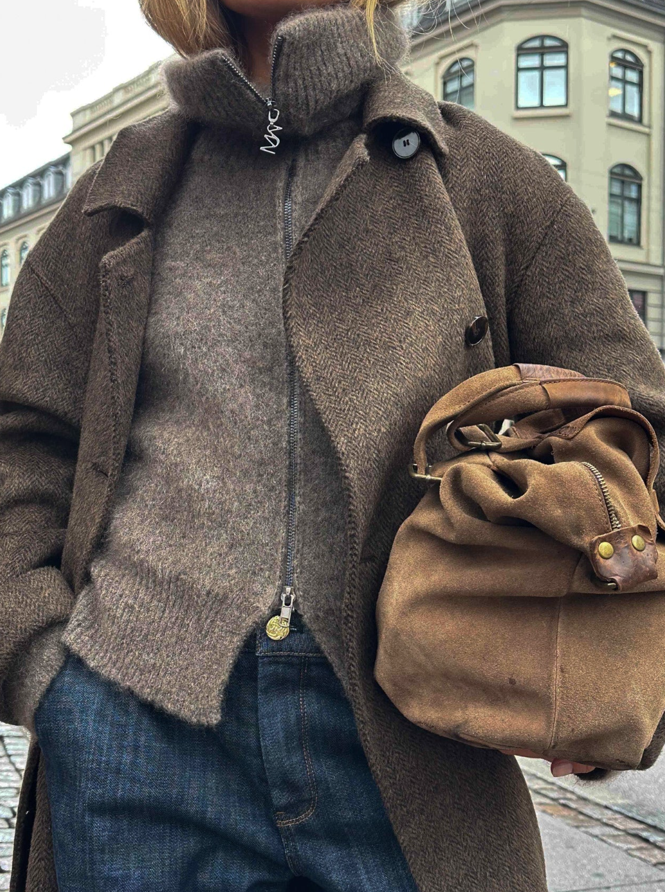 Mmhulda Knit Zip Cardigan Bracken