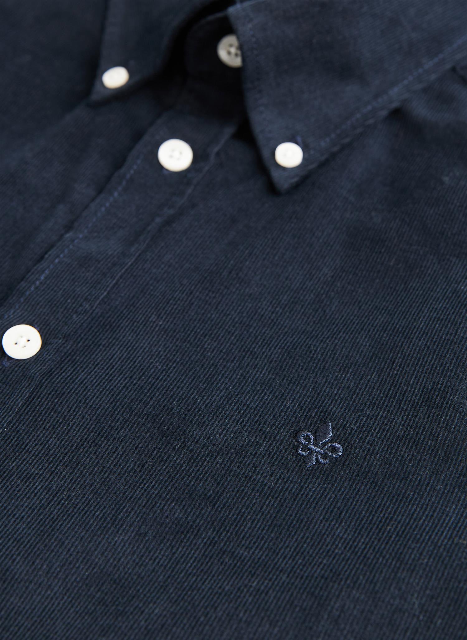 Douglas Cord Shirt-Slim Fit Blue