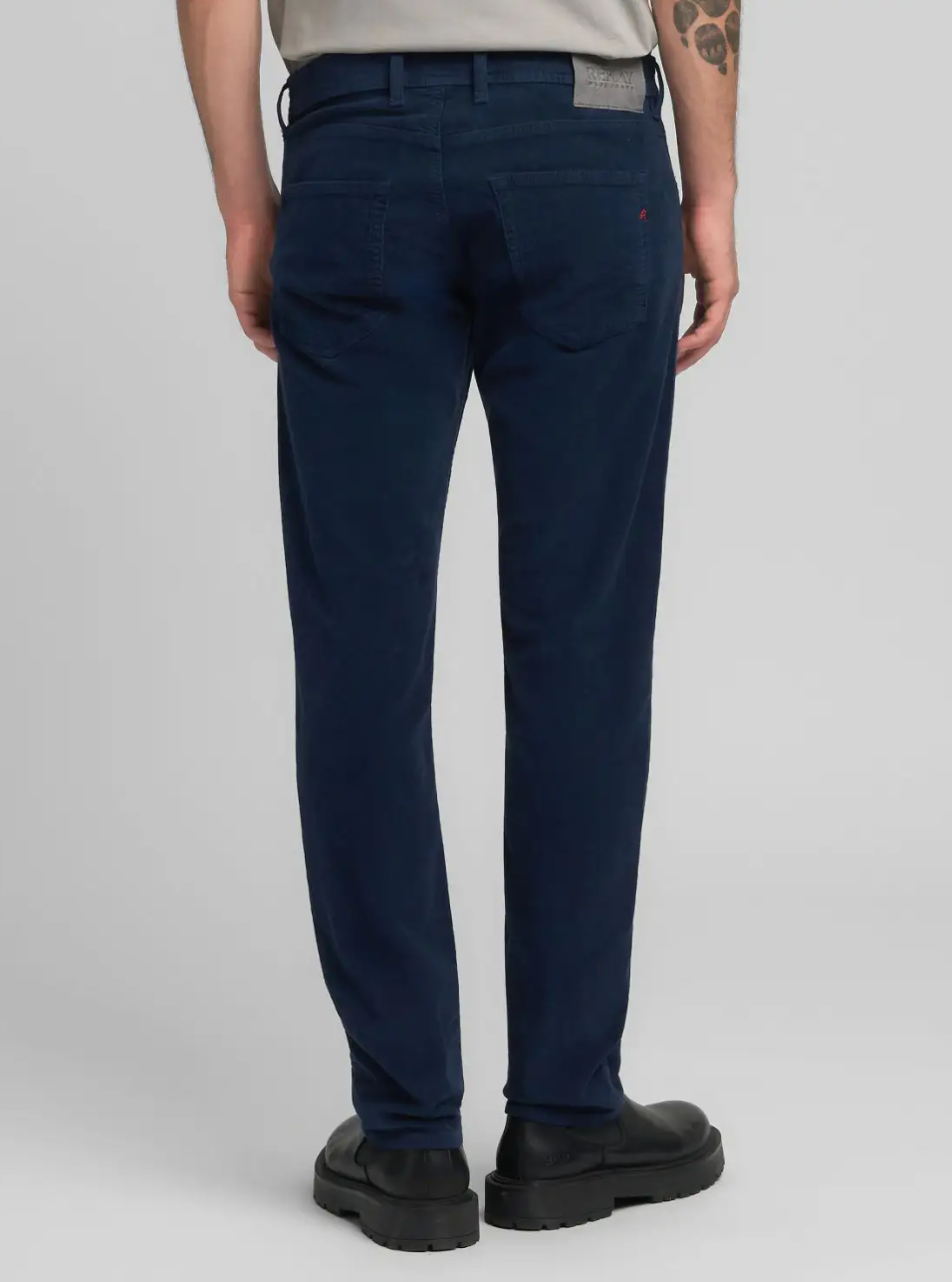 Straight-Fit Corduroy Trousers - Blue