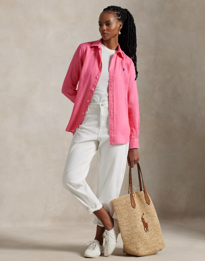 CLASSIC FIT LINEN SHIRT-HT FUSCHIA