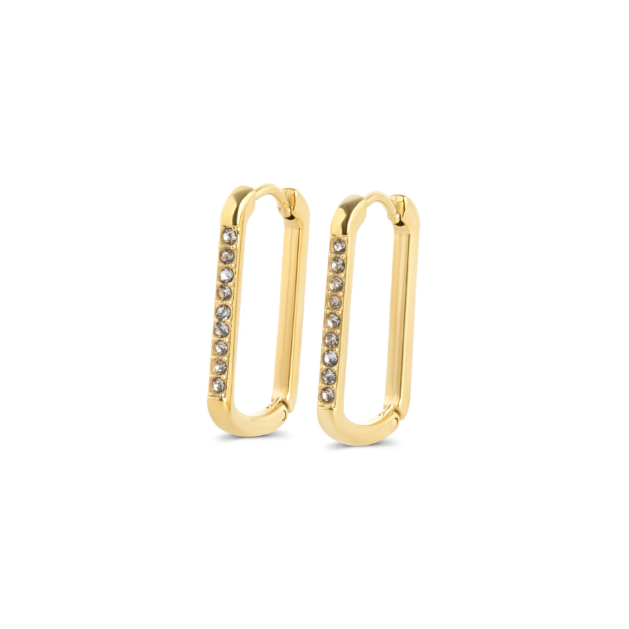 Celeste crystal hoop earrings gold