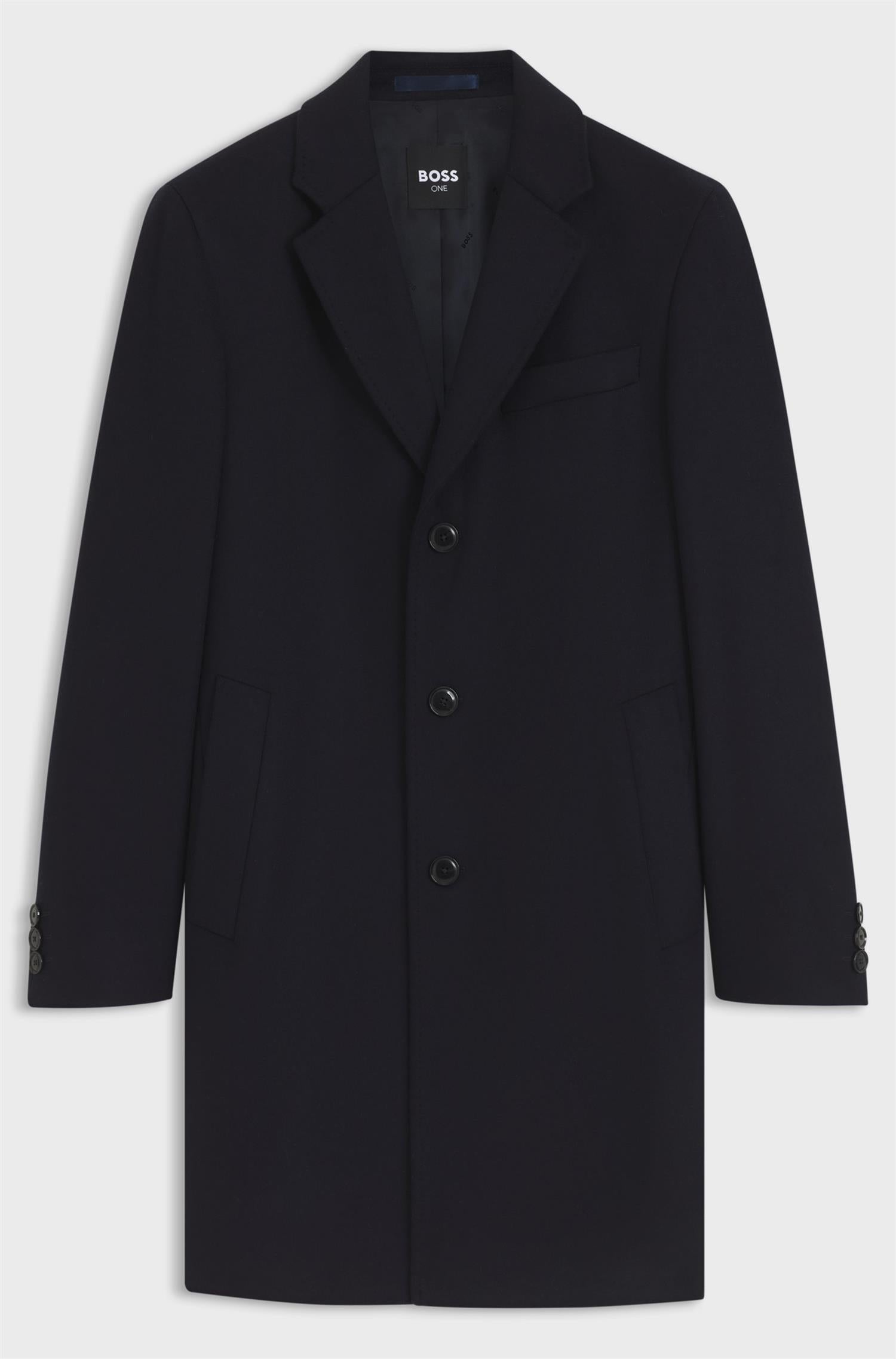 H-Hyde Formal Coat In Wool And Cashmere Navy