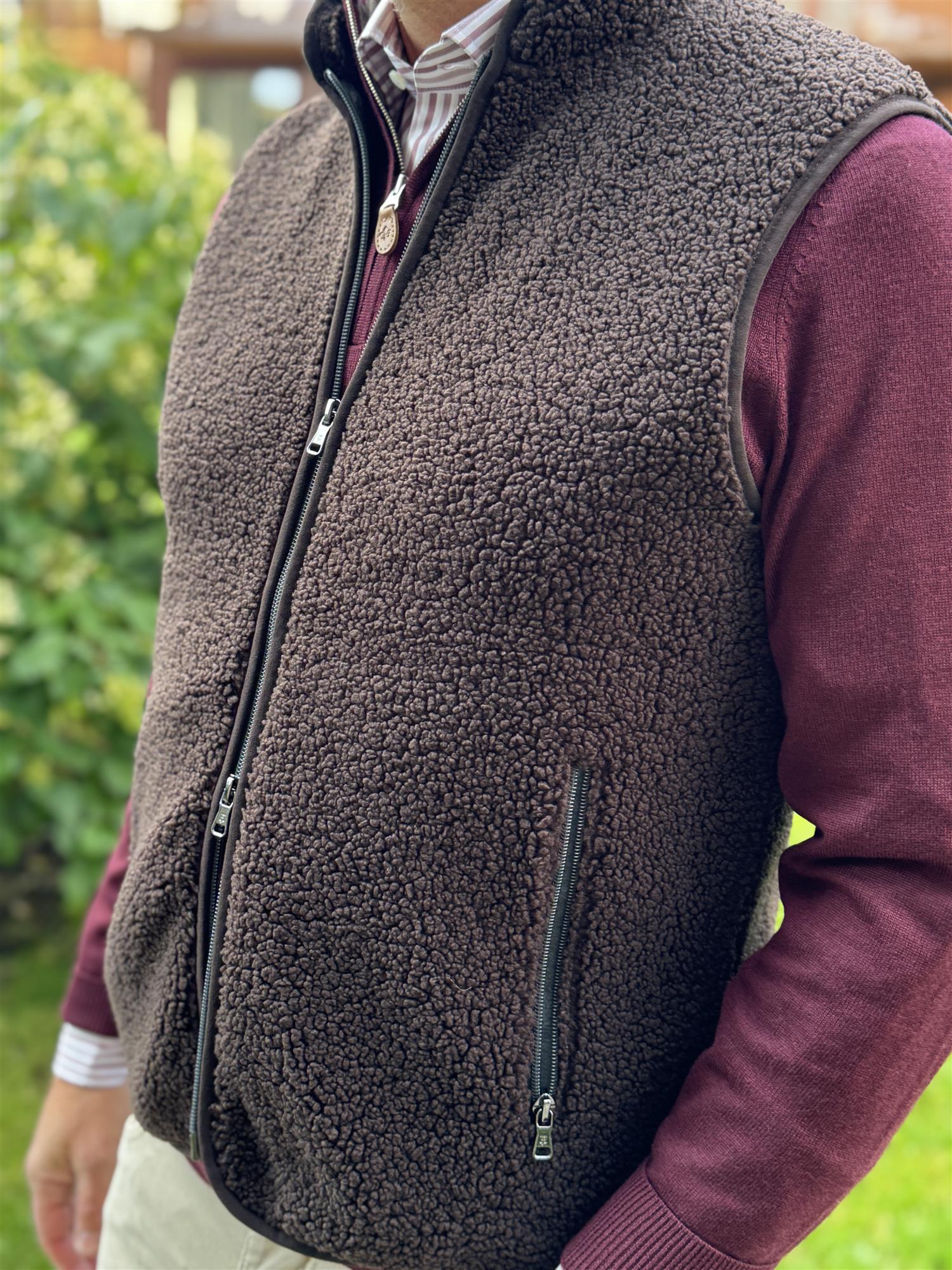 Pile Fleece Vest Dark Brown