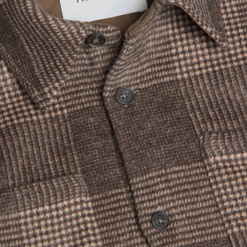 Mildew Flannel Overshirt Brown Check