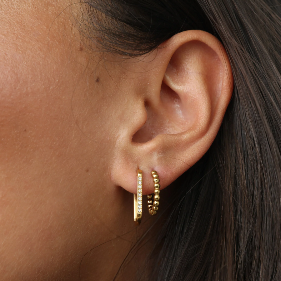 Celeste crystal hoop earrings gold