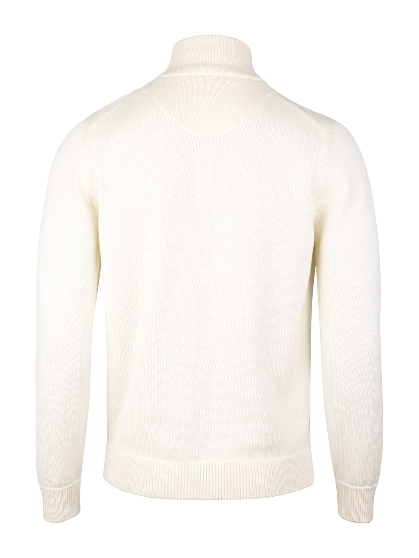 Cardigan Knitted Zip Organic Cotton Offwhite