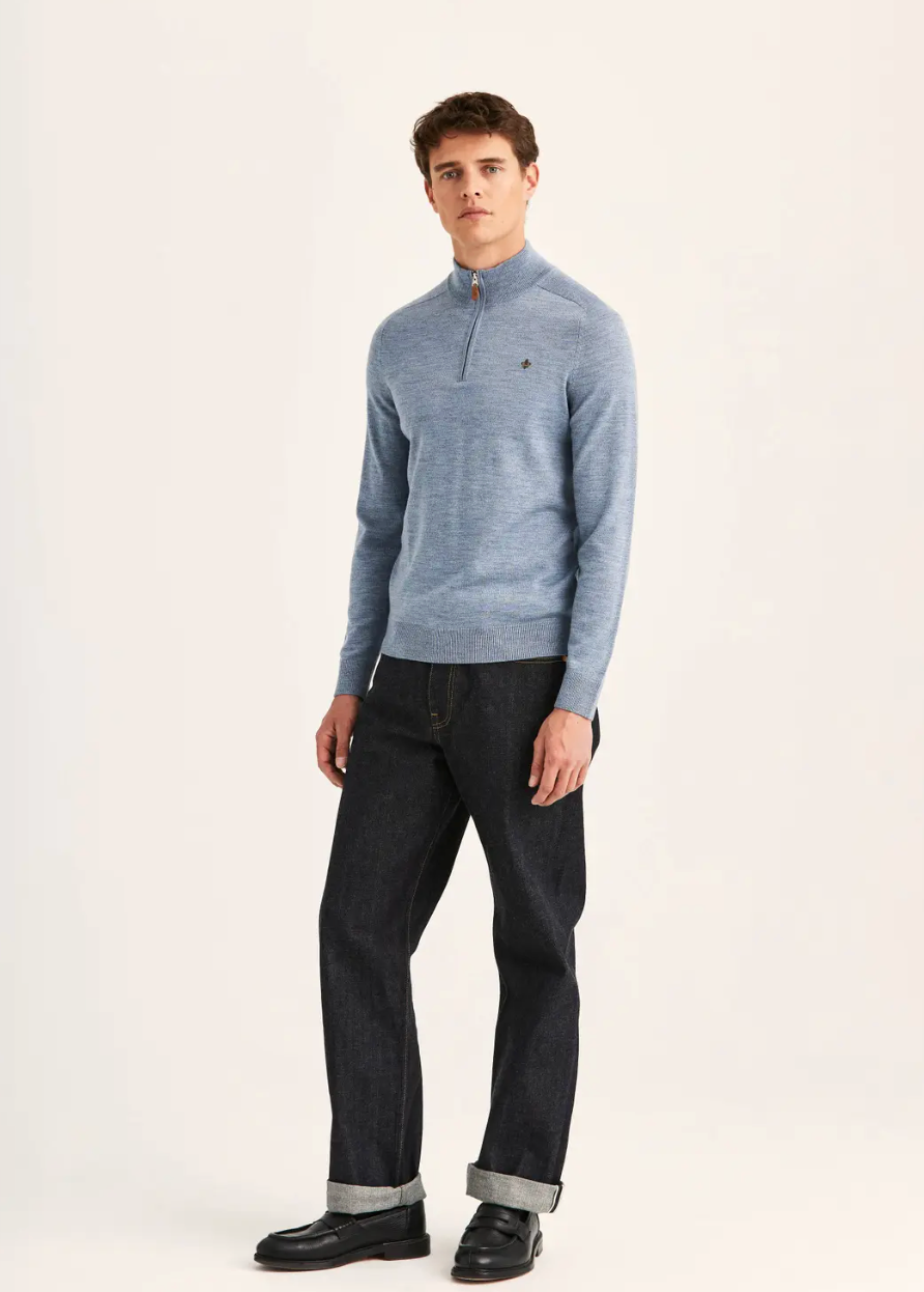 Merino John Zip AW26 Iceblue 56