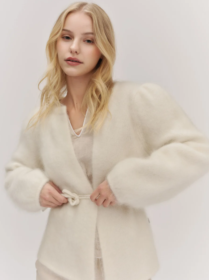 Fredrikke chunky cardigan Bright White