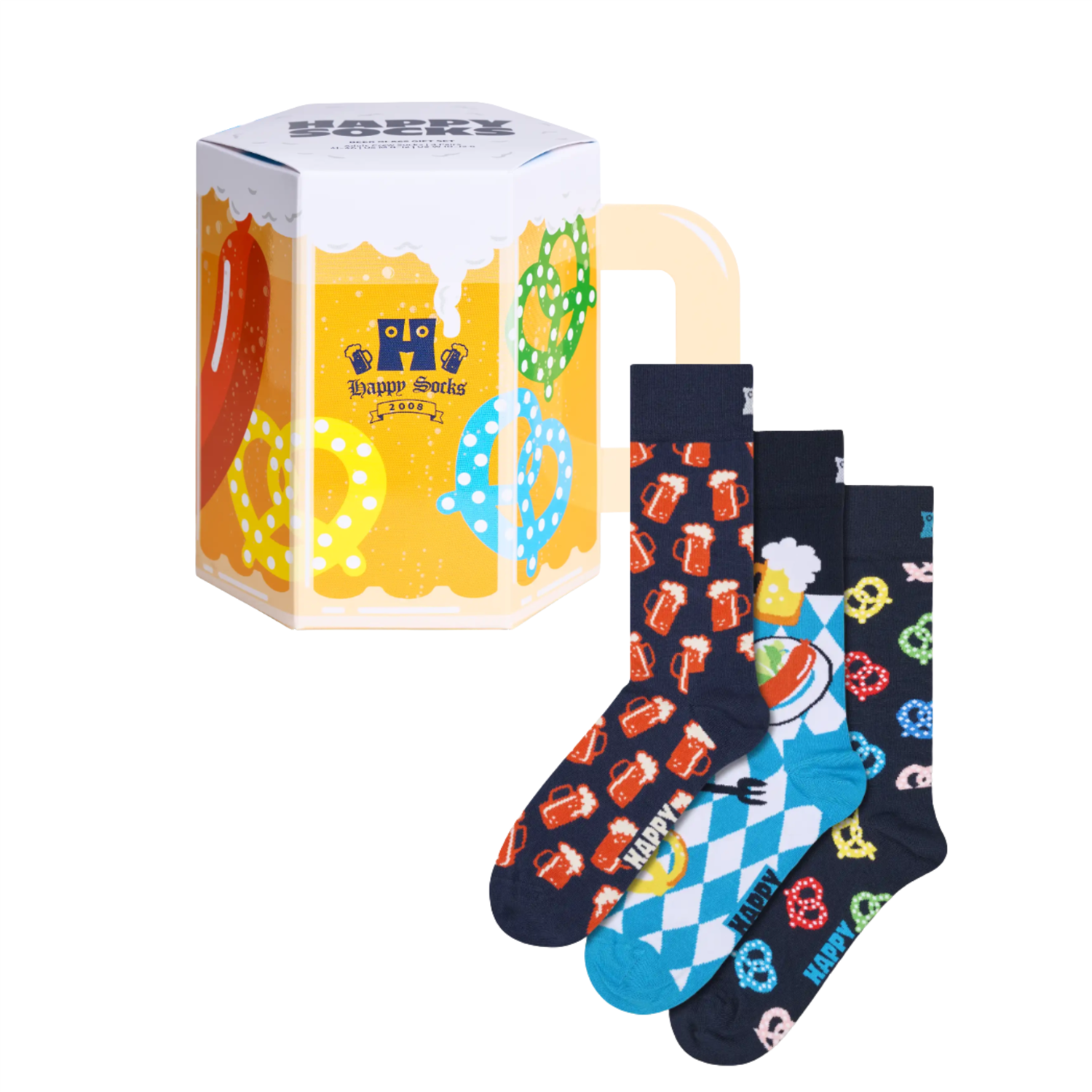 3-Pack Beer Glass Socks Gift Set 41-46