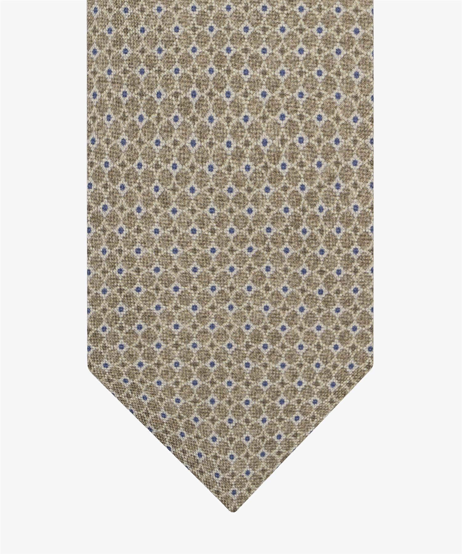 Tie Silk Print Motif Beige