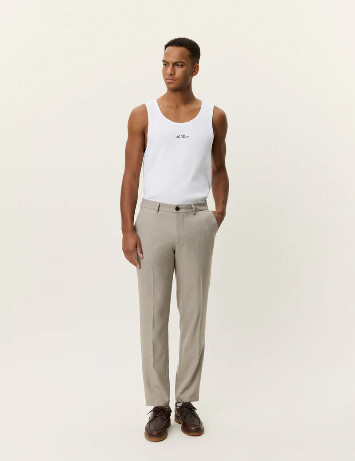 Como Reg Solid Pants Laurel Oak Sand