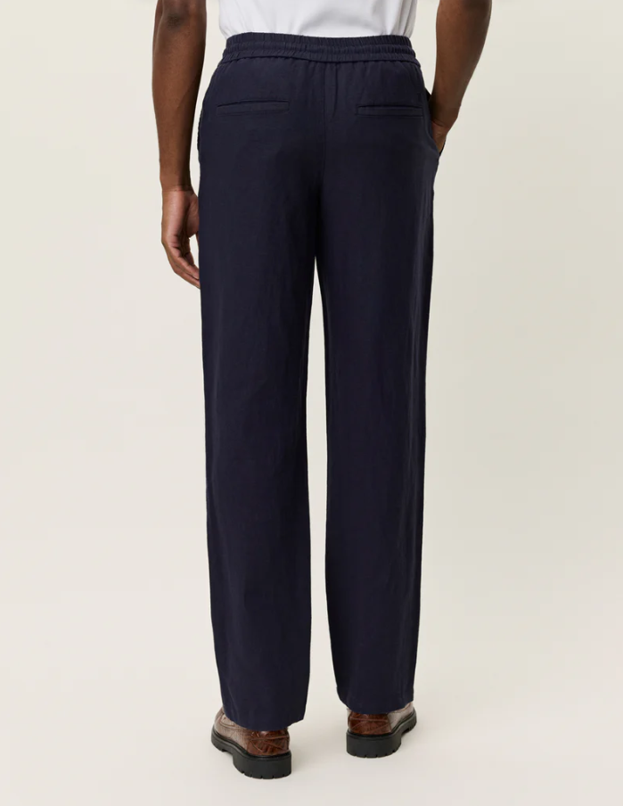 Patrick Linen Pants Dark Navy