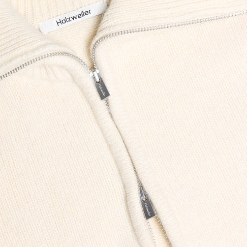 Line Wool Cardigan Ecru