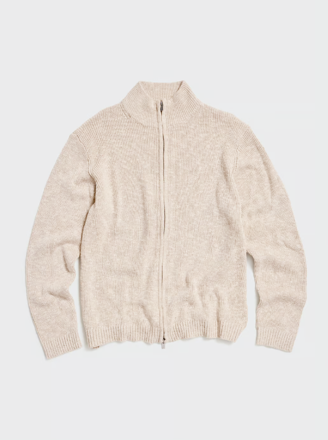 ATLANTIC ZIP CARDIGAN SAND MIX