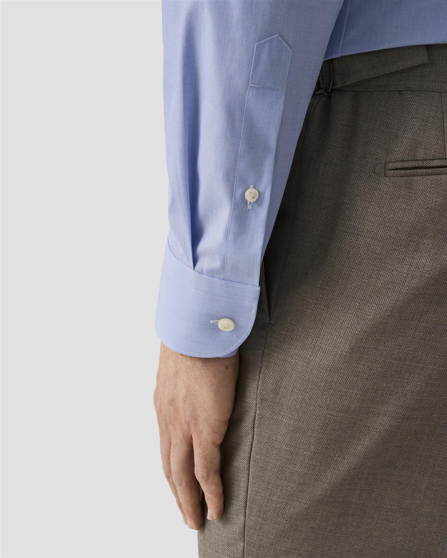 Mid Blue End on End Breeze Poplin Shirt Slimfit