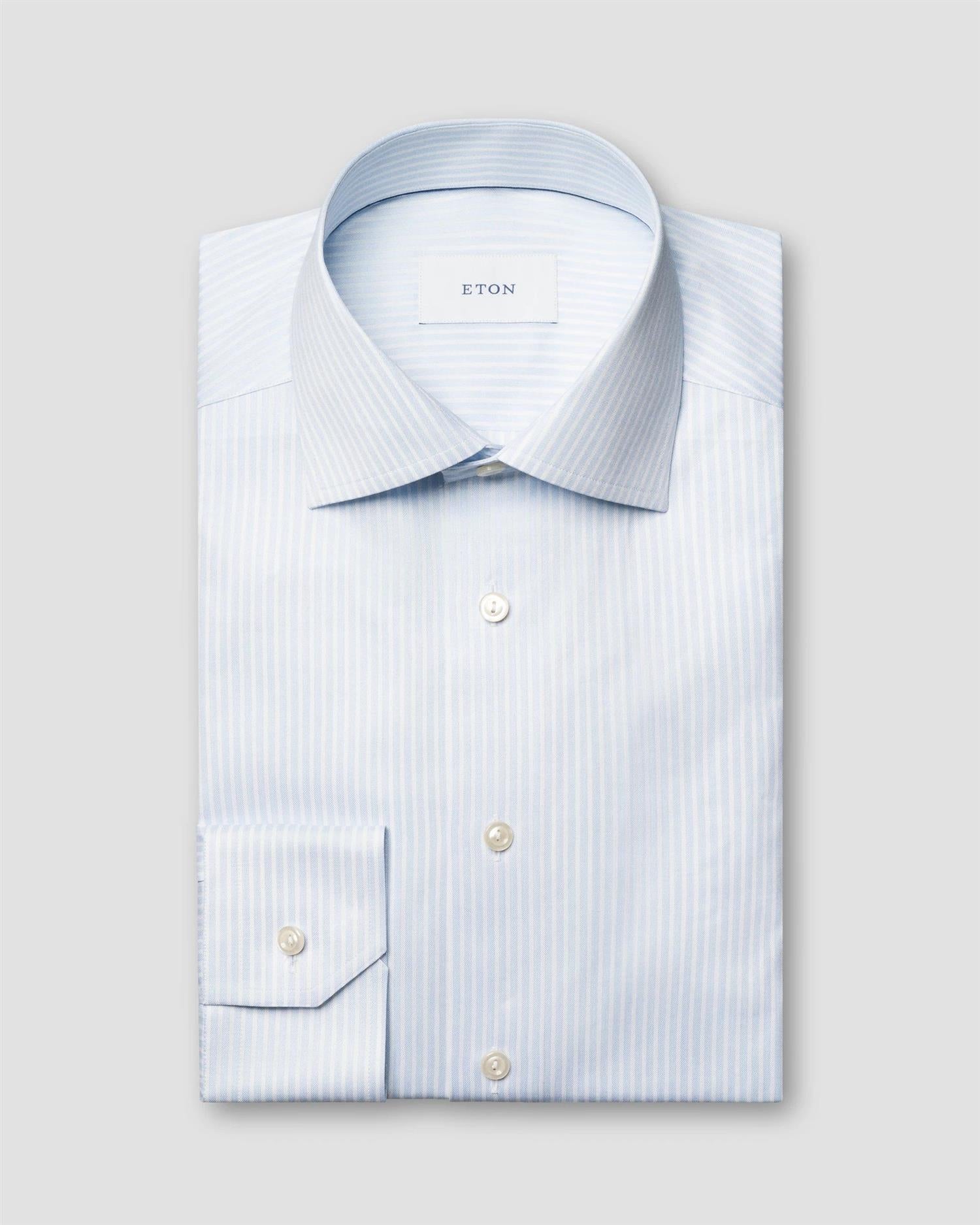 Light blue Striped Signature Twill Contemporary Shirt