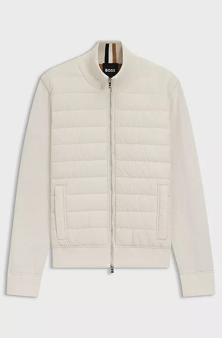 Hernesto Mixed Material Jacket Open White