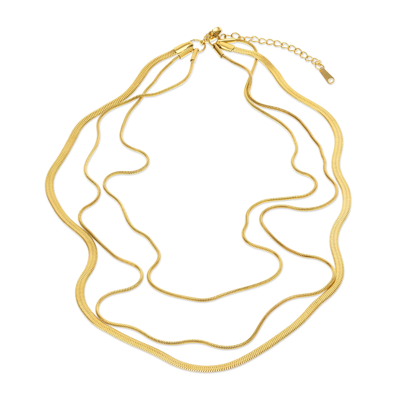 Matilde - Triple Chain Necklace Stainless steel gold