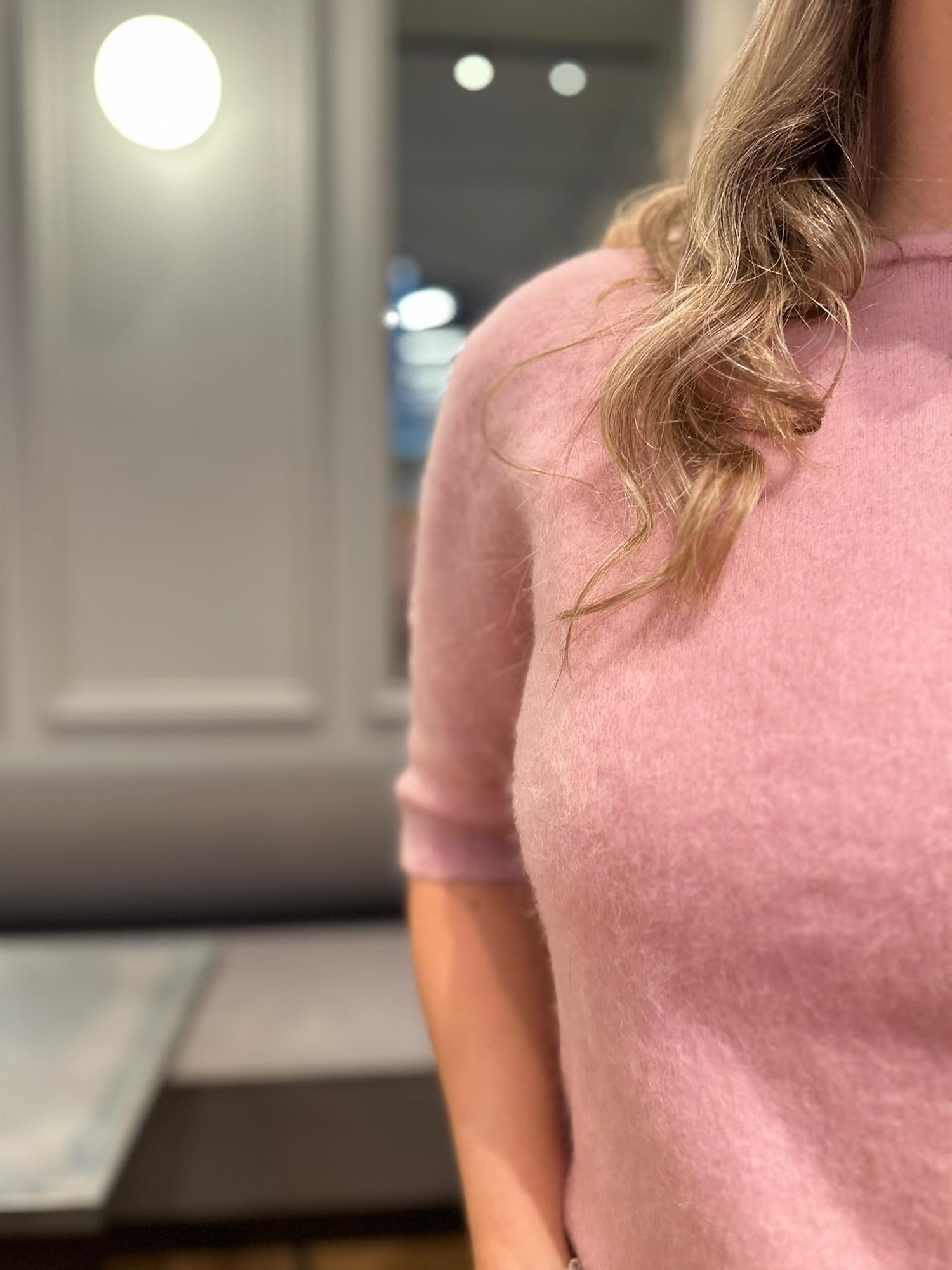 Sally Mohair Top Rose