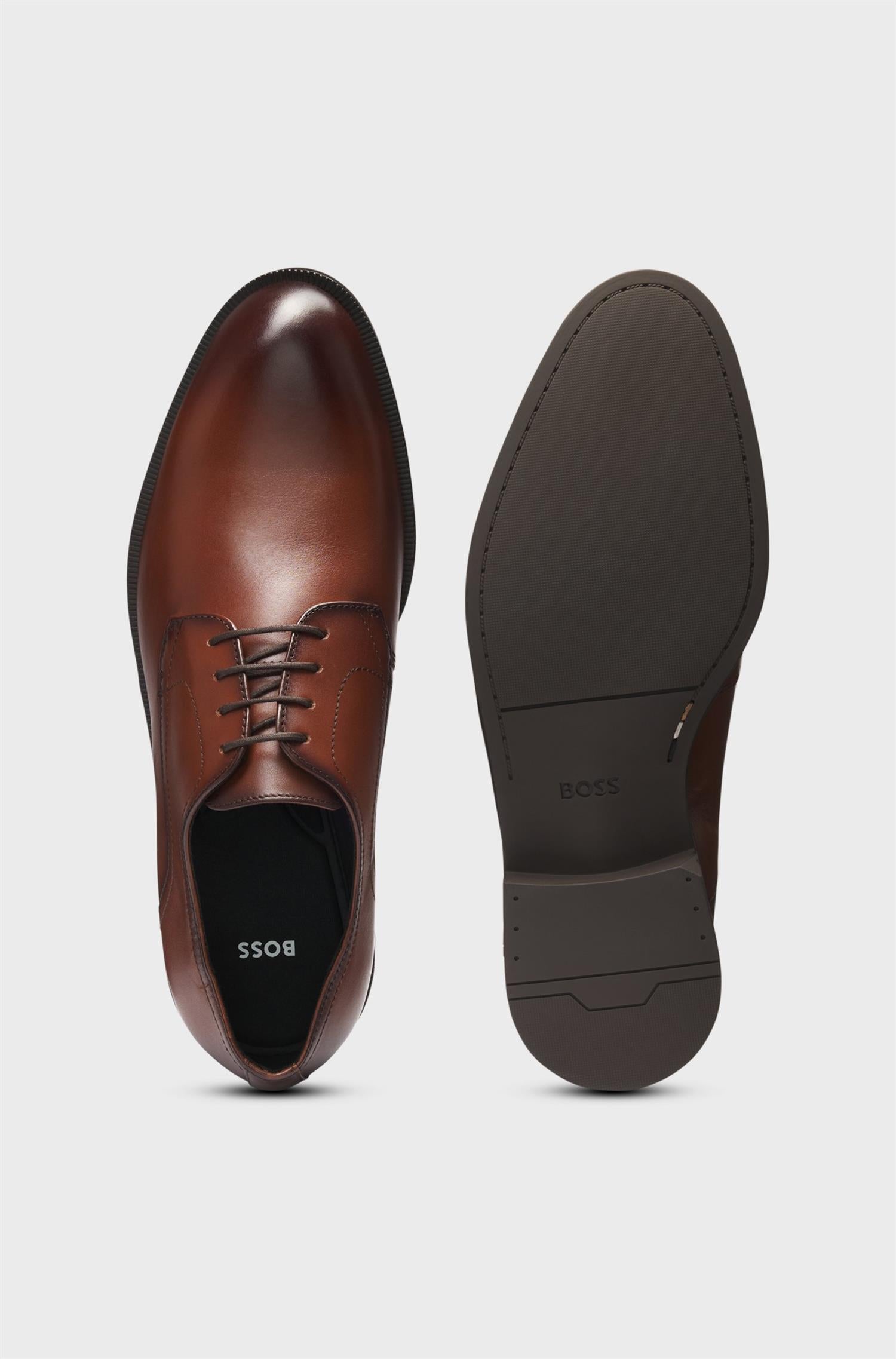 Derby Shoes in leather Brown