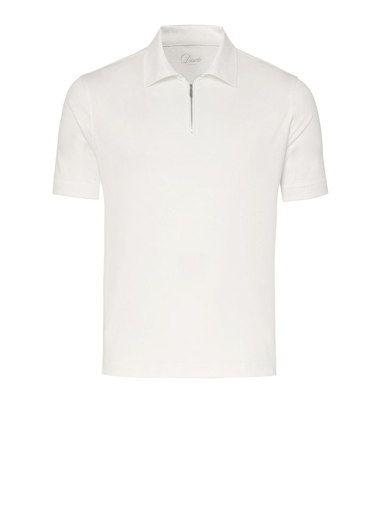 Luxury Two Ply Polo Zip Cream