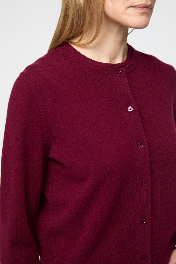 Classic Wool Cardigan Burgundy