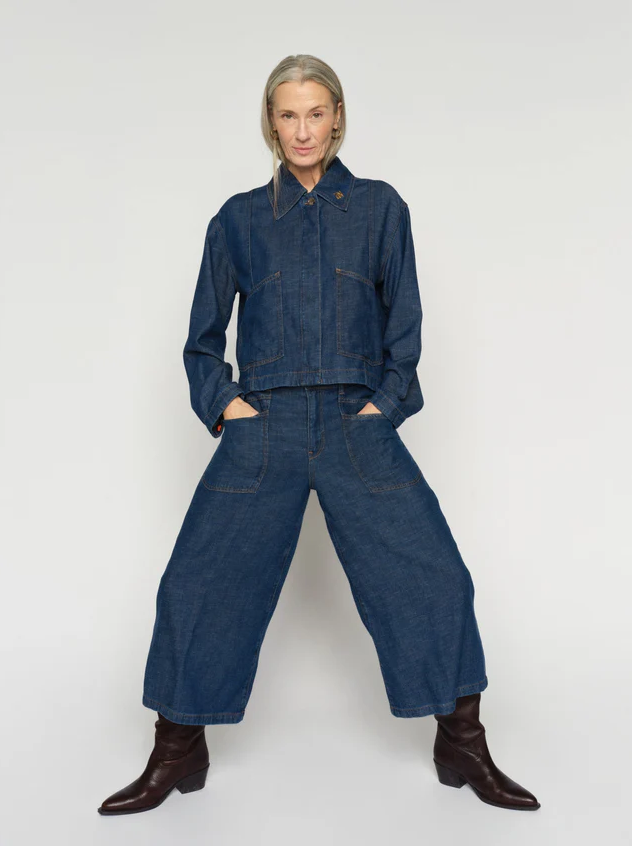 Mmculotte Arge Jeans Dark Blue
