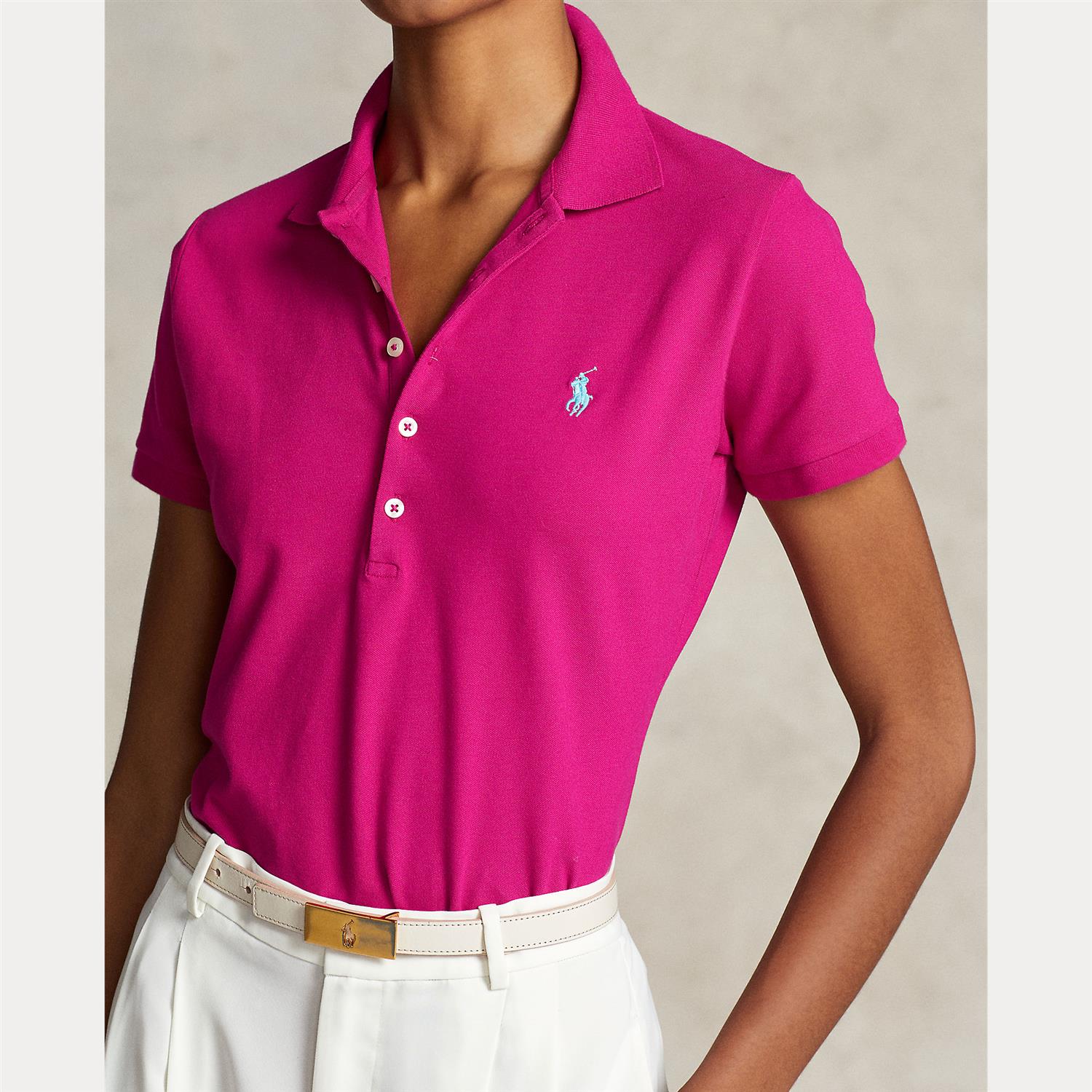 Julie Polo-Slim-Short Sleeve-Polo Shirt Pink