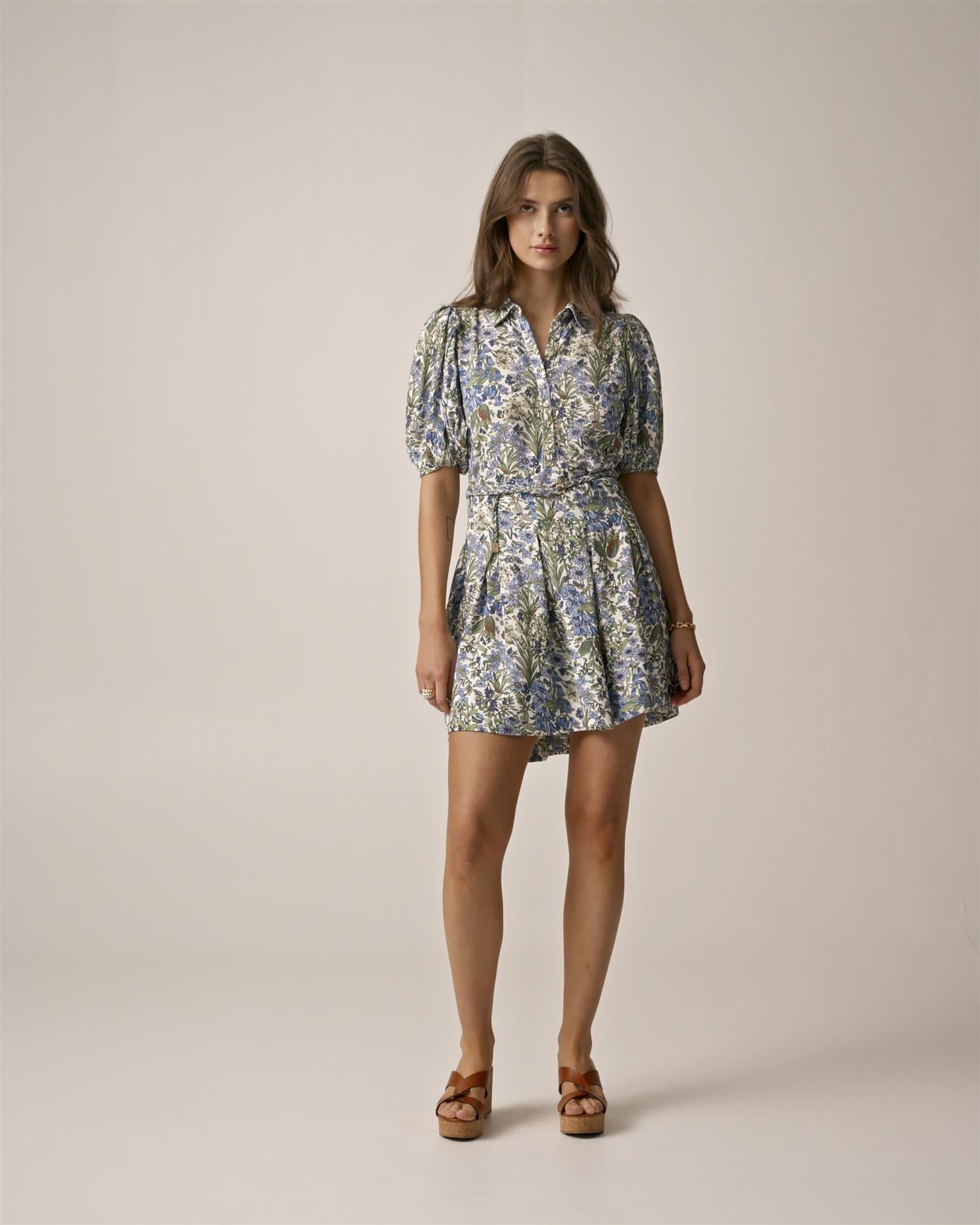 Linen Mini Dress PF-25 Flora