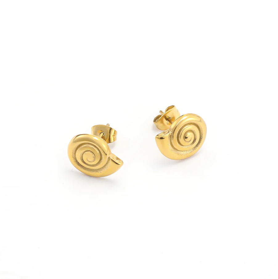 Anne Shell Stud Earrings Gold Stainless Steal