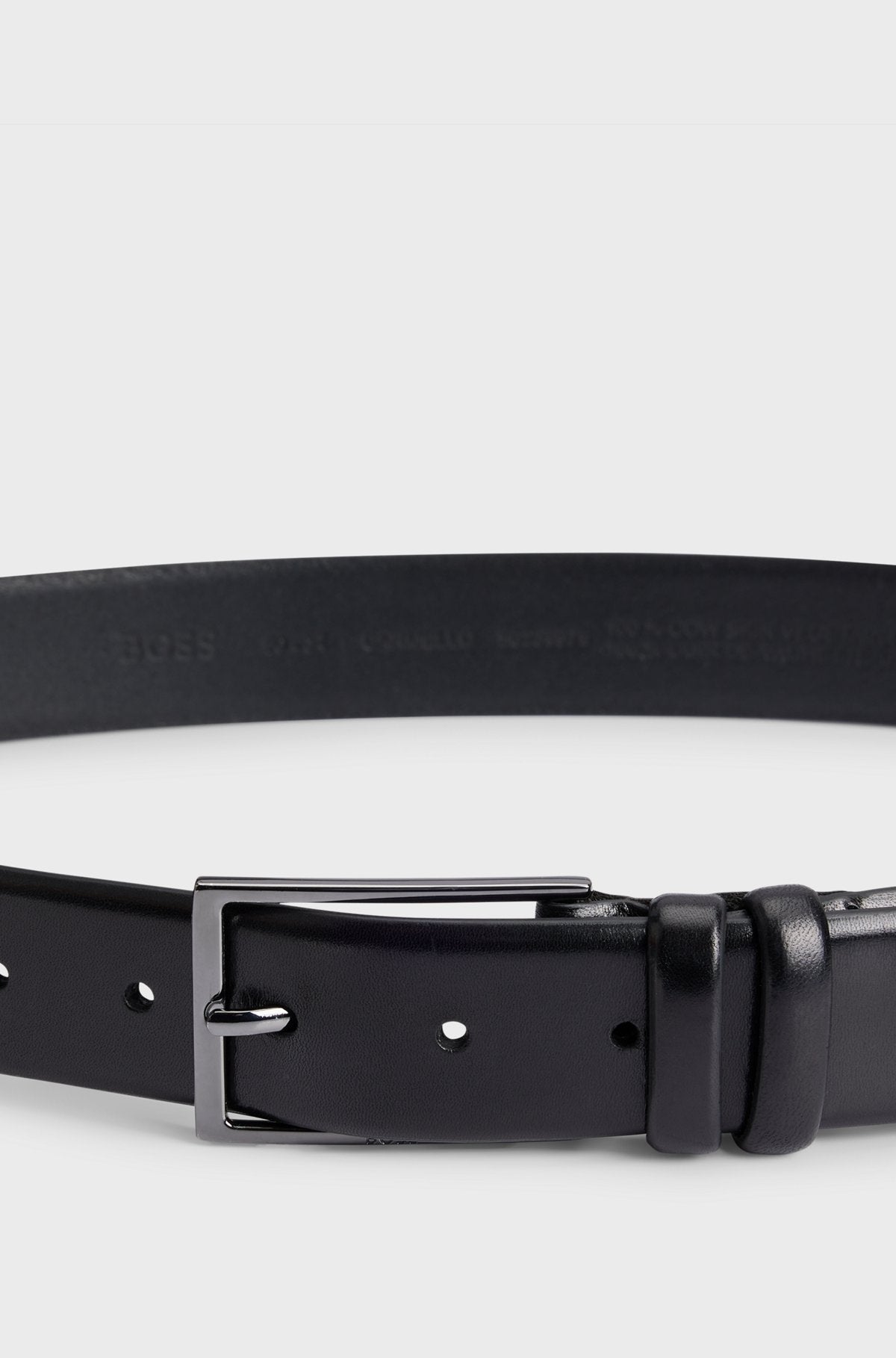 CARMELLO LEATHER BELT WITH GUNMETAL HARDWARE