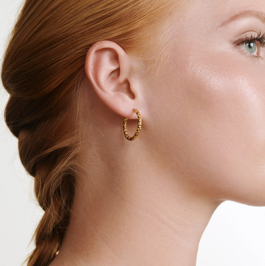 Kahla structure hoop earrings gold