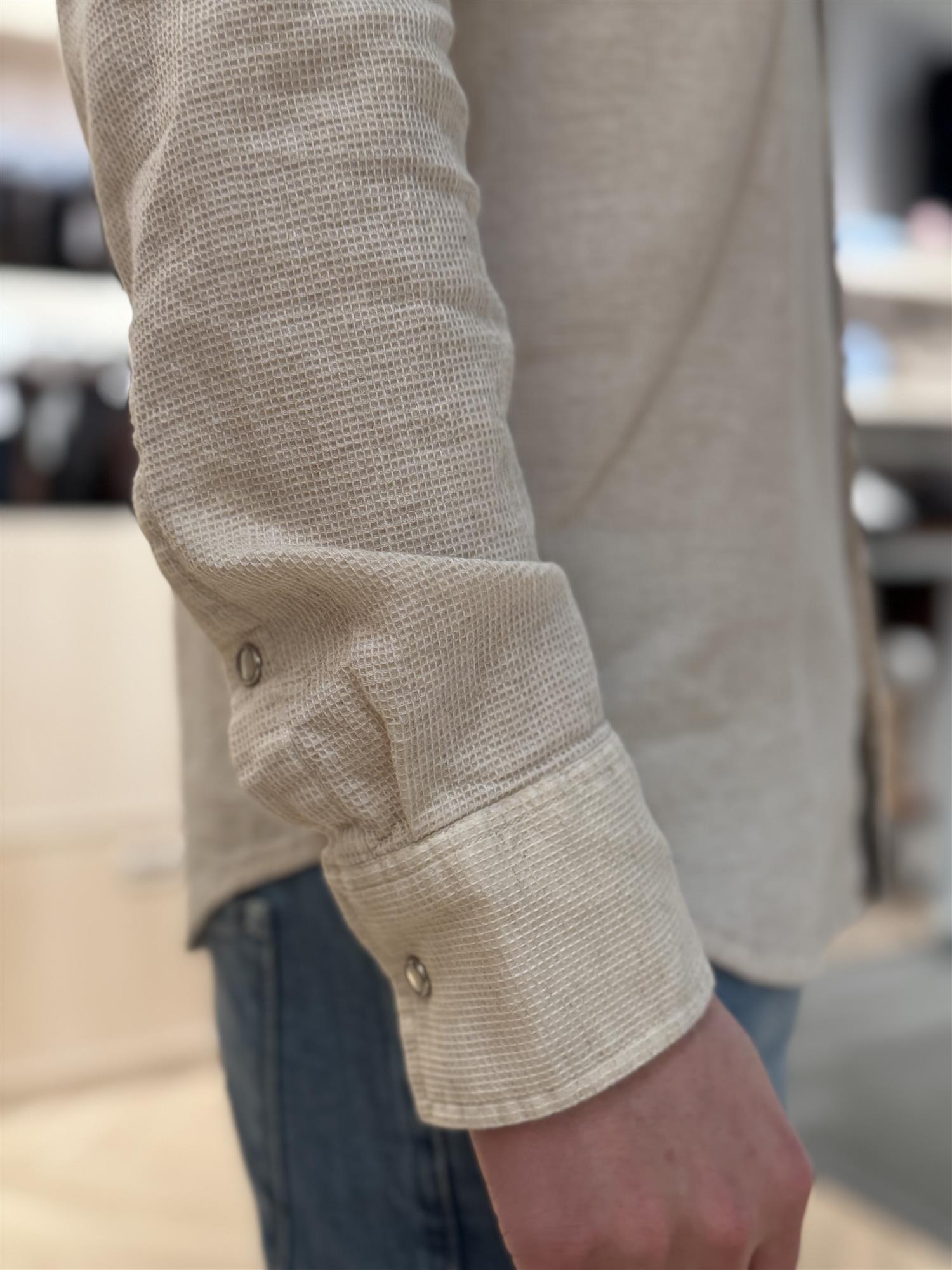 Sand Denim Structured Shirt