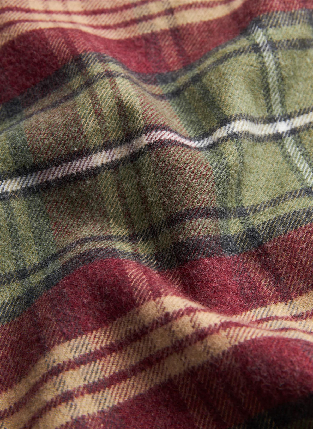 Flannel Big Check Shirt-Slim Fit Olive