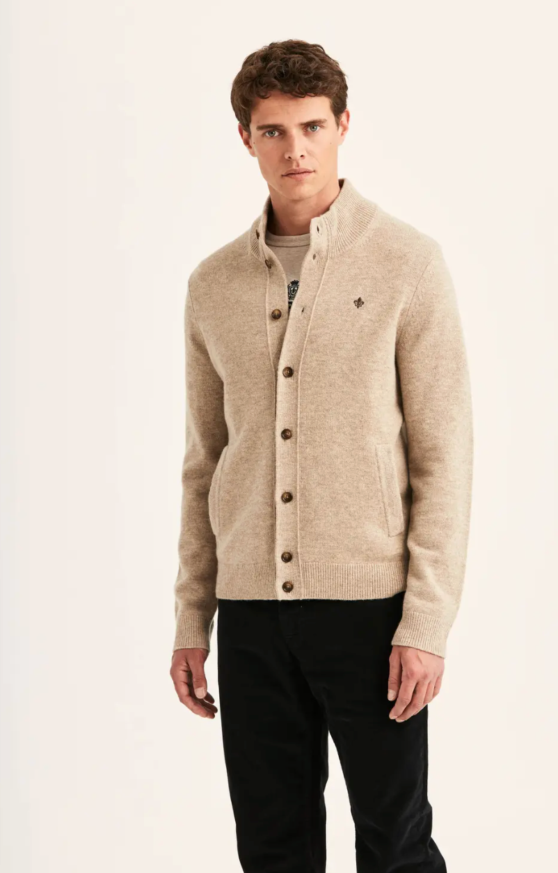 Hertford Button Cardigan Khaki