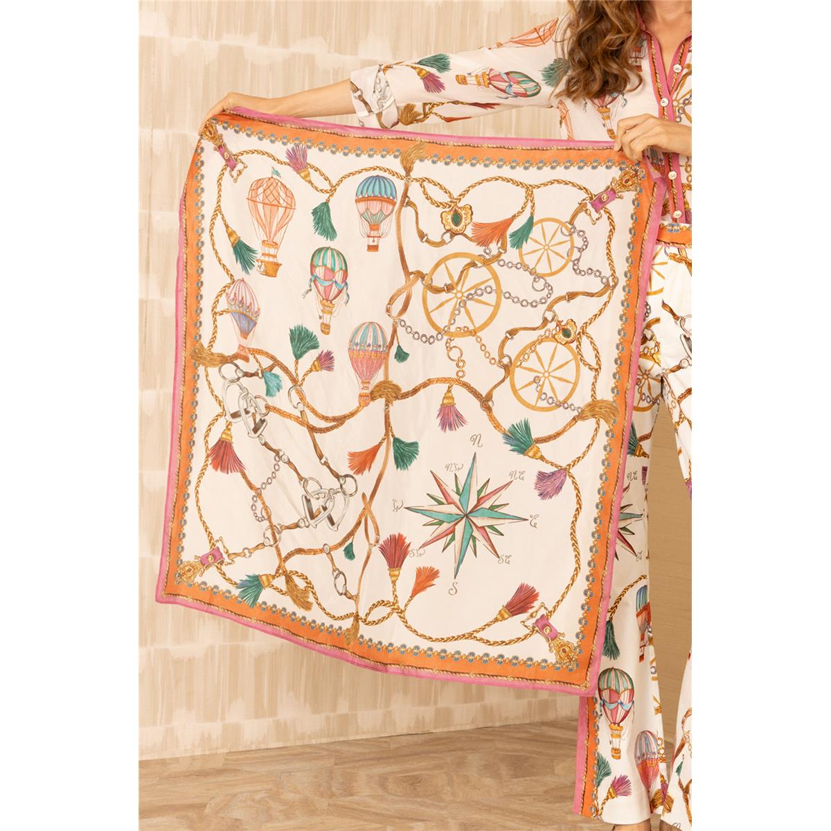 Leilany Silk Scarf White