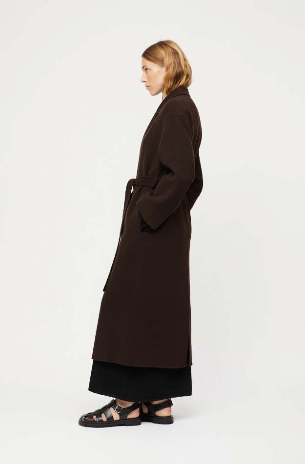 Double Wrap Coat Mole Brown