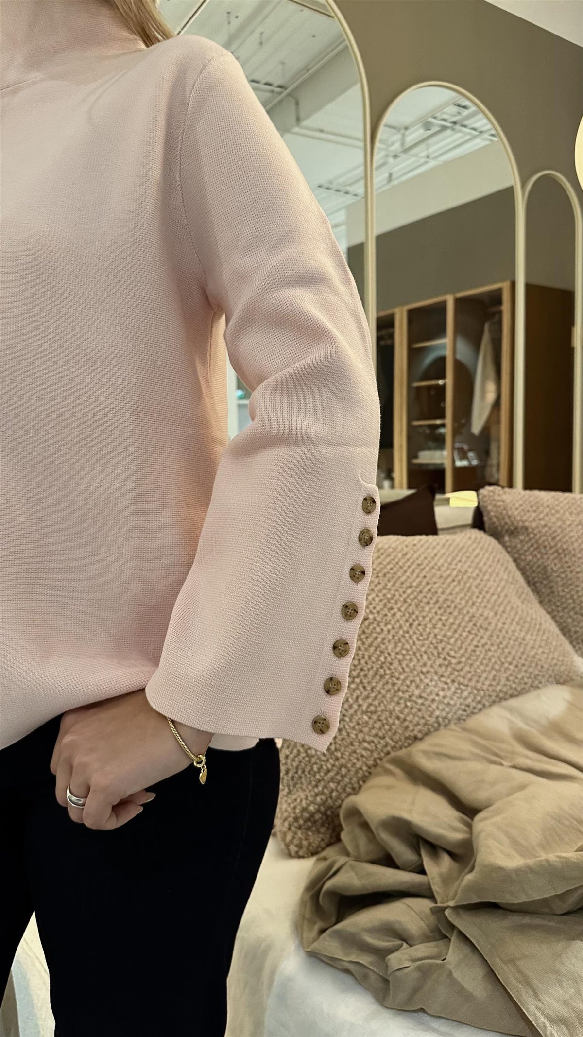 Ginny Button Pullover Rose