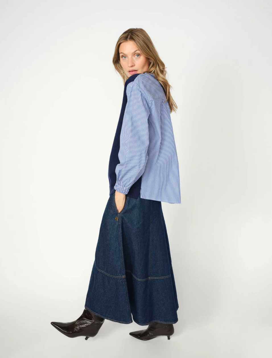 MMCynthia A-skirt Dark Blue Denim