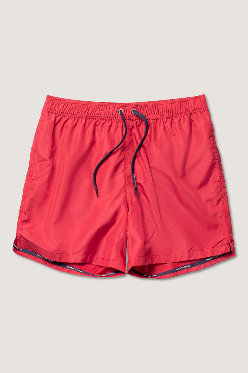 Luxe Solid Swimshort lipstick red