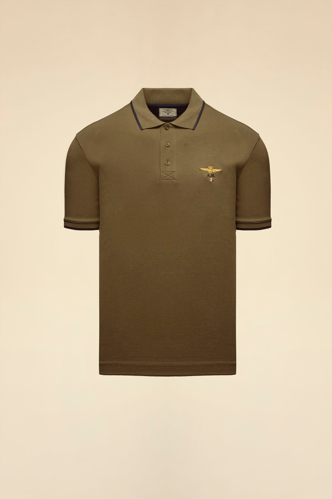 Basic short sleeve cotton polo shirt Olive