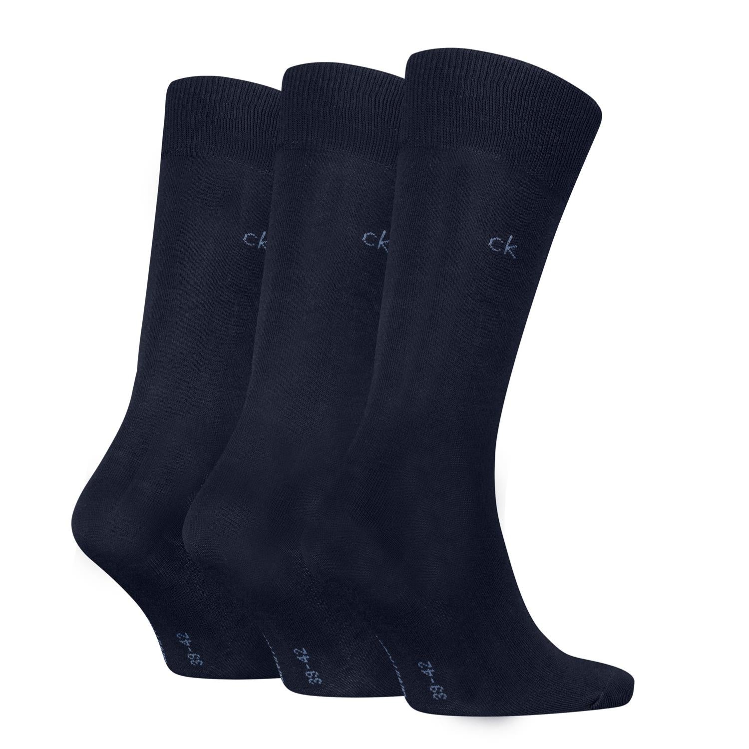 Ck Man 3pk Cotton Crew Sock Navy