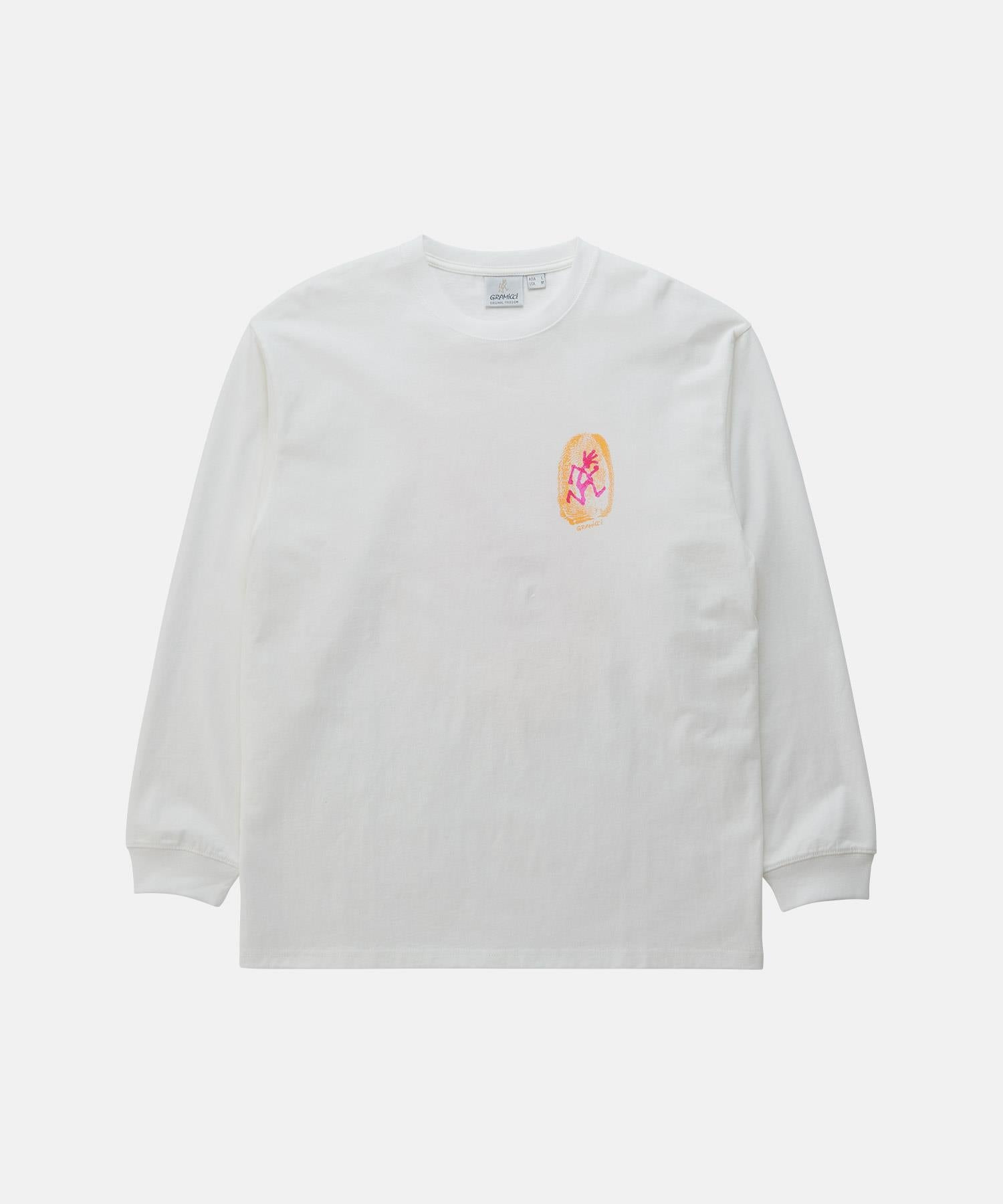 Thumbprint LS tee white