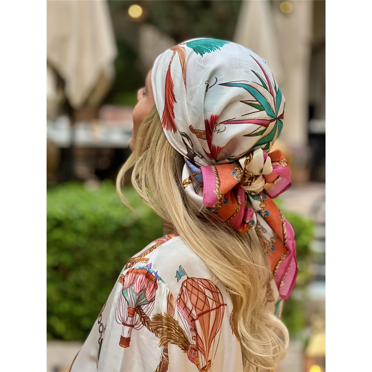 Leilany Silk Scarf White